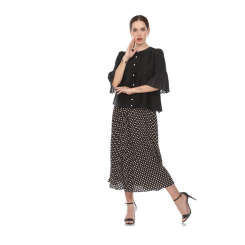 Pearl Button Pleated Jacket - JK1238